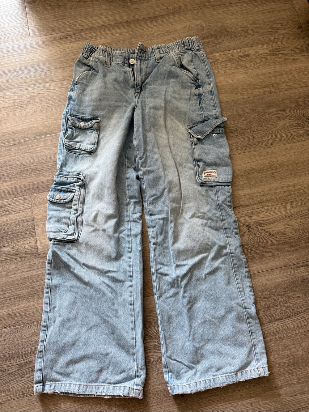 BDG Light Blue Wide-Leg Cargo Jeans